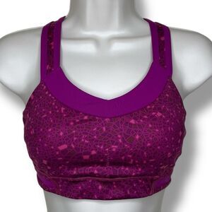 Lululemon Athletica Rack Pack Sports Bra Paradise Geo Regal Plum Multi Women 4